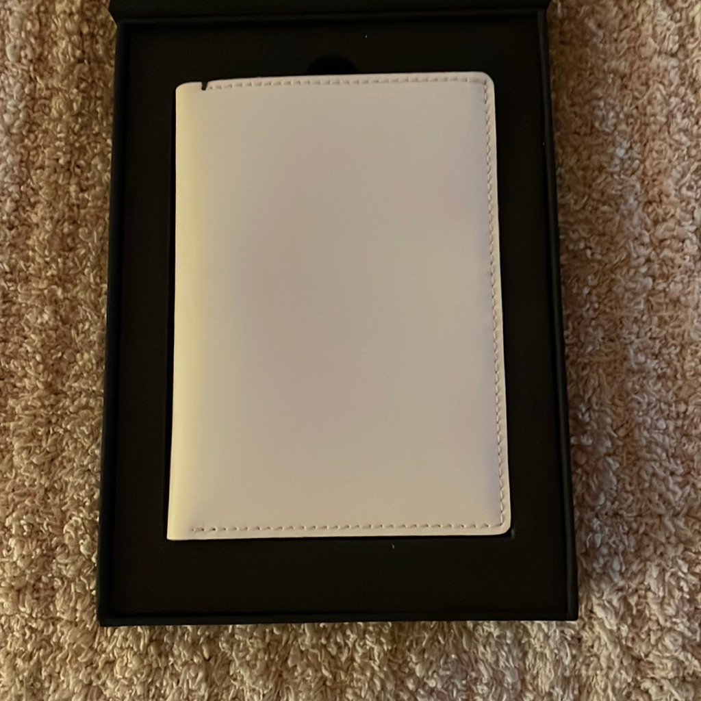 Brand New Leather White Passport Holder